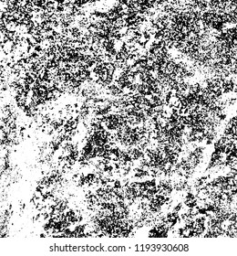 Grunge black and white vector background. Gloomy monochrome texture of cracks, scuffs. Pattern of chips and scratches