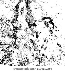 Grunge black and white vector background. Gloomy monochrome texture of cracks, scuffs. Pattern of chips and scratches