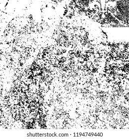 Grunge black and white vector background. Gloomy monochrome texture of cracks, scuffs. Pattern of chips and scratches