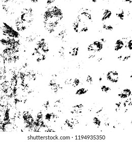 Grunge black and white vector background. Gloomy monochrome texture of cracks, scuffs. Pattern of chips and scratches