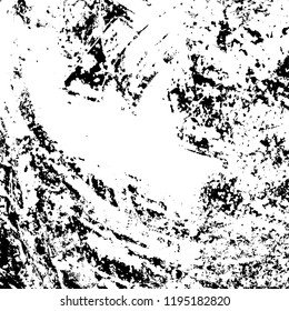 Grunge black and white vector background. Gloomy monochrome texture of cracks, scuffs. Pattern of chips and scratches