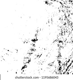 Grunge black and white vector background. Gloomy monochrome texture of cracks, scuffs. Pattern of chips and scratches