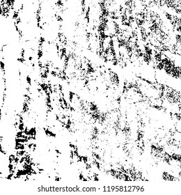Grunge black and white vector background. Gloomy monochrome texture of cracks, scuffs. Pattern of chips and scratches