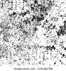 Grunge black and white vector background. Gloomy monochrome texture of cracks, scuffs. Pattern of chips and scratches