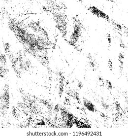 Grunge black and white vector background. Gloomy monochrome texture of cracks, scuffs. Pattern of chips and scratches