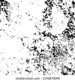 Grunge black and white vector background. Gloomy monochrome texture of cracks, scuffs. Pattern of chips and scratches
