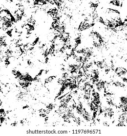 Grunge black and white vector background. Gloomy monochrome texture of cracks, scuffs. Pattern of chips and scratches