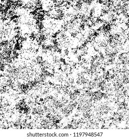 Grunge black and white vector background. Gloomy monochrome texture of cracks, scuffs. Pattern of chips and scratches