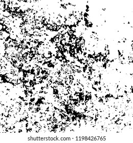 Grunge black and white vector background. Gloomy monochrome texture of cracks, scuffs. Pattern of chips and scratches
