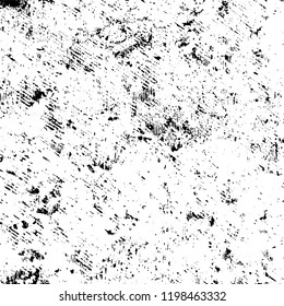 Grunge black and white vector background. Gloomy monochrome texture of cracks, scuffs. Pattern of chips and scratches