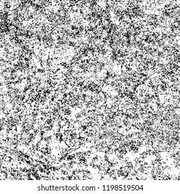 Grunge black and white vector background. Gloomy monochrome texture of cracks, scuffs. Pattern of chips and scratches
