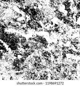 Grunge black and white vector background. Gloomy monochrome texture of cracks, scuffs. Pattern of chips and scratches