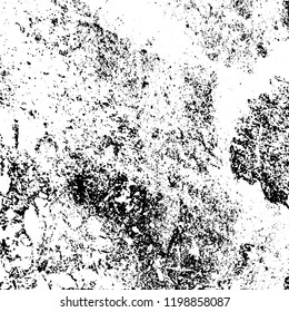 Grunge black and white vector background. Gloomy monochrome texture of cracks, scuffs. Pattern of chips and scratches