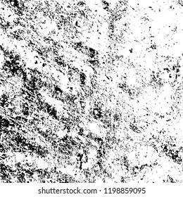 Grunge black and white vector background. Gloomy monochrome texture of cracks, scuffs. Pattern of chips and scratches