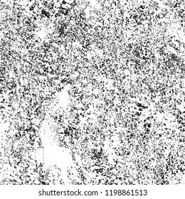 Grunge black and white vector background. Gloomy monochrome texture of cracks, scuffs. Pattern of chips and scratches