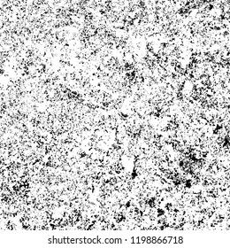 Grunge black and white vector background. Gloomy monochrome texture of cracks, scuffs. Pattern of chips and scratches