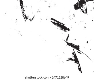 Grunge black and white vector background. Abstract monochrome texture pattern of cracks, scuffs, chips and scratches