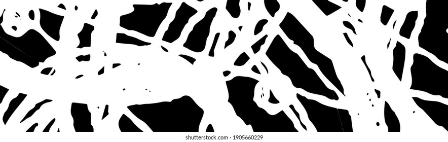 brüchiger, schwarz-weißer Vektorhintergrund. Monochrom-Chaotextur
