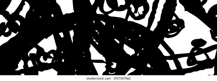 Grunge black and white vector background. Monochrome chaos texture