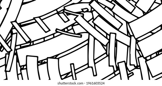 Grunge black and white vector background. Monochrome chaos texture