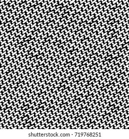 Grunge black and white vector background. Monochrome seamless texture of cracks, chips, stains. Vintage ink blots on the old surface. Abstract dark retro background