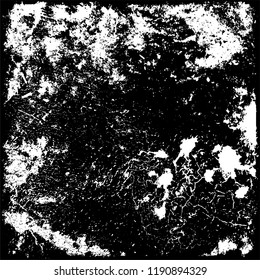 Grunge black and white vector. Gloomy dirty background. Old vintage texture of scratches and scuffs