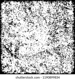 Grunge black and white vector. Gloomy dirty background. Old vintage texture of scratches and scuffs