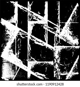 Grunge black and white vector. Gloomy dirty background. Old vintage texture of scratches and scuffs