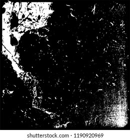 Grunge black and white vector. Gloomy dirty background. Old vintage texture of scratches and scuffs