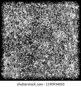 Grunge black and white vector. Gloomy dirty background. Old vintage texture of scratches and scuffs