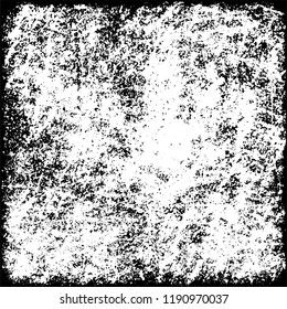 Grunge black and white vector. Gloomy dirty background. Old vintage texture of scratches and scuffs