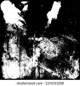 Grunge black and white vector. Gloomy dirty background. Old vintage texture of scratches and scuffs