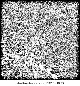 Grunge black and white vector. Gloomy dirty background. Old vintage texture of scratches and scuffs