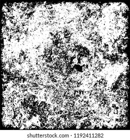 Grunge black and white vector. Gloomy dirty background. Old vintage texture of scratches and scuffs