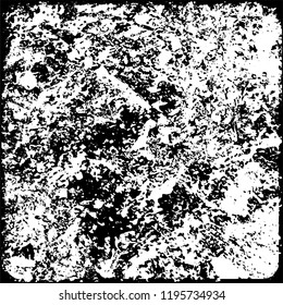 Grunge black and white vector. Gloomy dirty background. Old vintage texture of scratches and scuffs