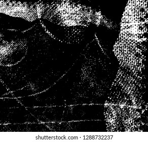 Grunge is black and white. Vector monochrome texture. Abstract background of scratches and scuffs