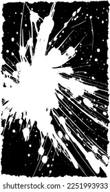 Grunge is black and white. Vector monochrome template. Dirty, scratched texture, cracked and worn. Vertical background