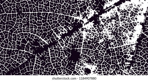 Grunge black and white vector pattern. Monochrome abstract texture. Background of cracks, scuffs, chips, stains, lines. Dark design background surface. Gray printing element. 