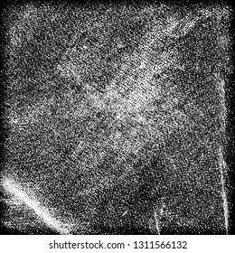 Grunge black and white vector. Pattern scratches, chips, cracks. Monochrome abstract background. Vintage antique paper in paint brush strokes with dry brush