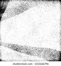 Grunge black and white vector. Pattern scratches, chips, cracks. Monochrome abstract background. Vintage antique paper in paint brush strokes with dry brush