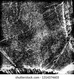 Grunge black and white vector. Pattern scratches, chips, cracks. Monochrome abstract background. The old faded surface is worn from time. Vintage antique paper in paint brush strokes with dry brush