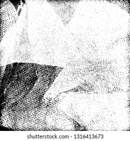 Grunge black and white vector. Pattern scratches, chips, cracks. Monochrome abstract background. The old faded surface is worn from. Vintage antique paper in paint brush strokes with dry brush