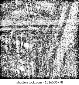 Grunge black and white vector. Pattern scratches, chips, cracks. Monochrome abstract background. The old faded surface is worn from. Vintage antique paper in paint brush strokes with dry brush