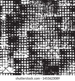 Grunge black white vector seamless background