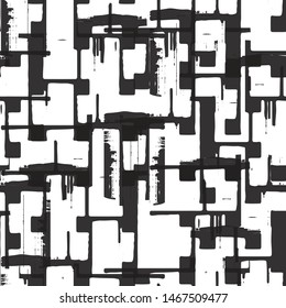 Grunge black white vector seamless background