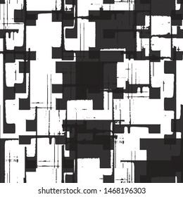 Grunge black white vector seamless background