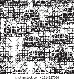 Grunge black white vector seamless background