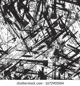 Grunge black white vector seamless background