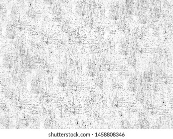 Grunge is black and white. Vector texture of destruction. Abstract monochrome background. Pattern of cracks. Vintage worn surface. The aged wall in gloomy chips