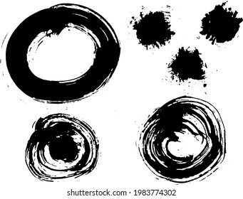 Grunge black and white  vector texture . Abstract Shapes For Create Your Own Art. Hand drawn various shapes and doodle objects. Abstract contemporary  trendy vector. 